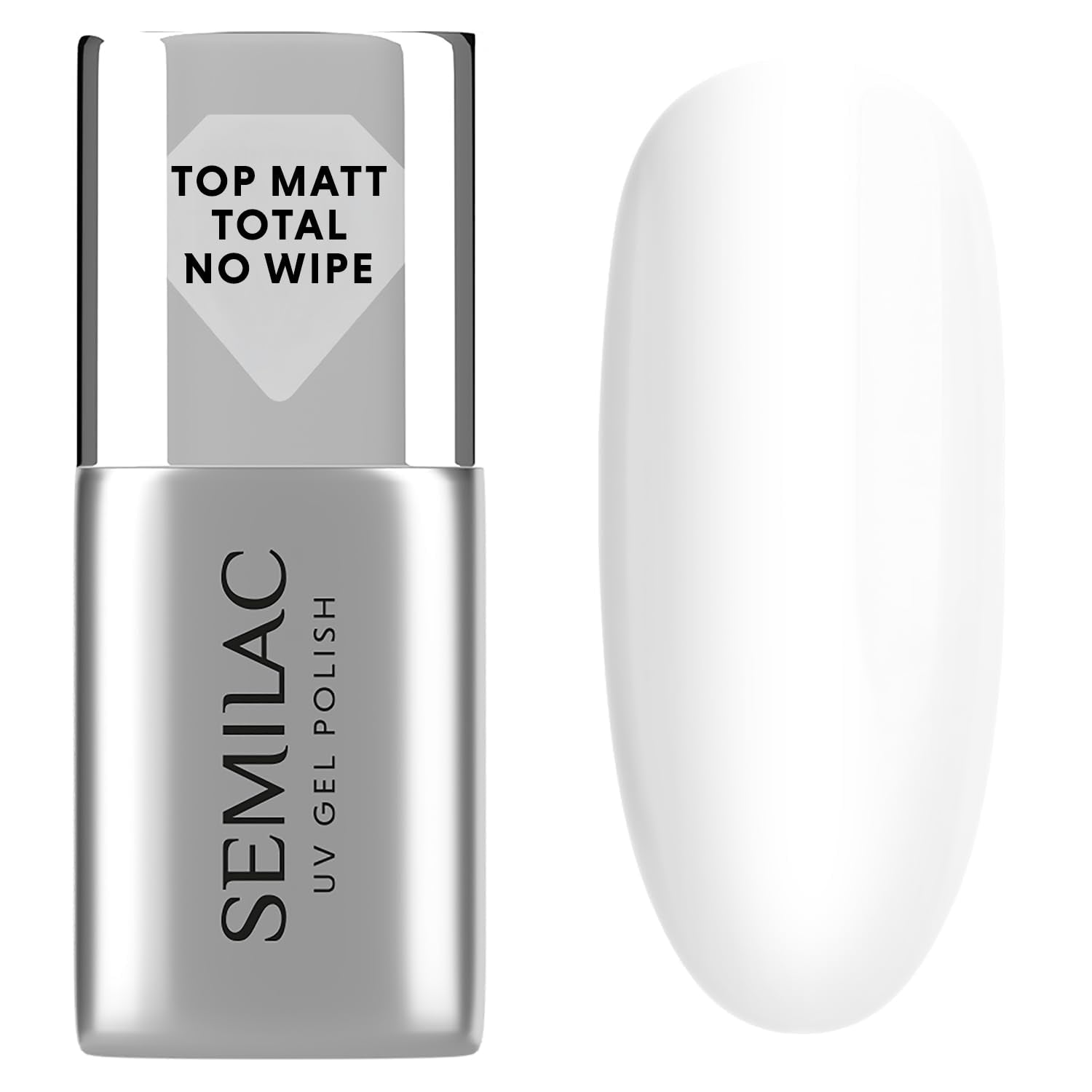 Semilac Top Coat Lak na nehty 7ml, Inovativní, UV/LED, Hybridní lak na nehty, Lesklý Finish, Chrání, Transparentní