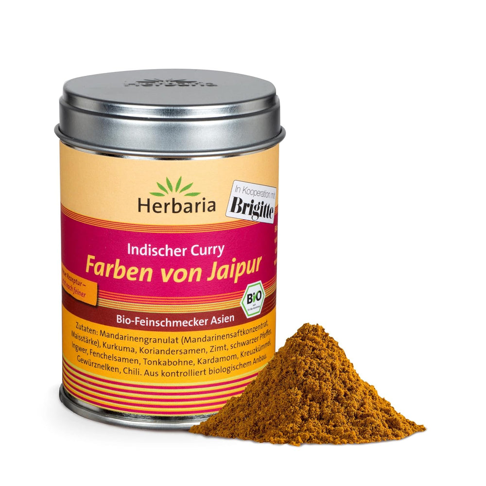 Herbaria Old Good Mild Curry bio 80g M-Dose – Currypulver, Currymischung - Bio-Gewürzmischung für klassische Curry-Spezialitäten z.B. Currywurst - erlesenen Složka v nachhaltiger Aromaschutz-Dose