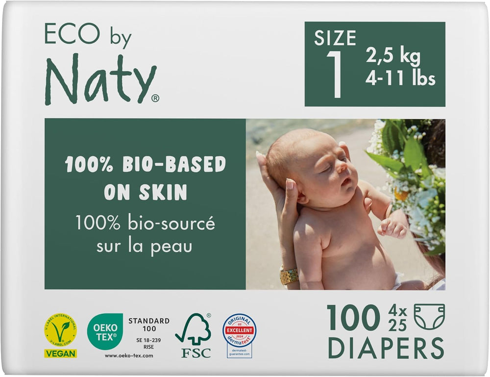 Eco plenky Eco by Naty Baby Eco plenky - prémiové organické plenky, ekologické, vyrobené z rostlinných materiálů, ideální pro citlivou dětskou pokožku (velikost 5 - 80 kusů)