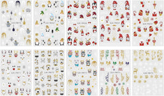 JMEOWIO Nagelsticker Weihnachten 10 Blatt Nail Art Sticker Selbstklebend Nagelaufkleber Glitter Schneeflocke Xmas Winter Urlaub Gold Dekoration Nageldesign Zubehör