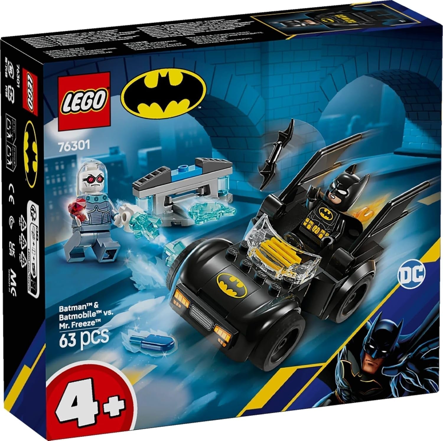 LEGO DC Batman: Batman & Batmobile vs. Pan Freeze - Auto superhrdina se 2 minifigurkami - Ledový vystřelovač s ohnivými prvky - Dárek pro chlapce a dívky od 4 let 76301 Stavebnice Besuche den LEGO-Store
