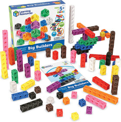 Výukové zdroje MathLink Steckwürfel Big Builders pro Baumeister, ab 5 Jahren, Konstruktionsspielzeug für frühes Mint-Lernen, 200 Teile