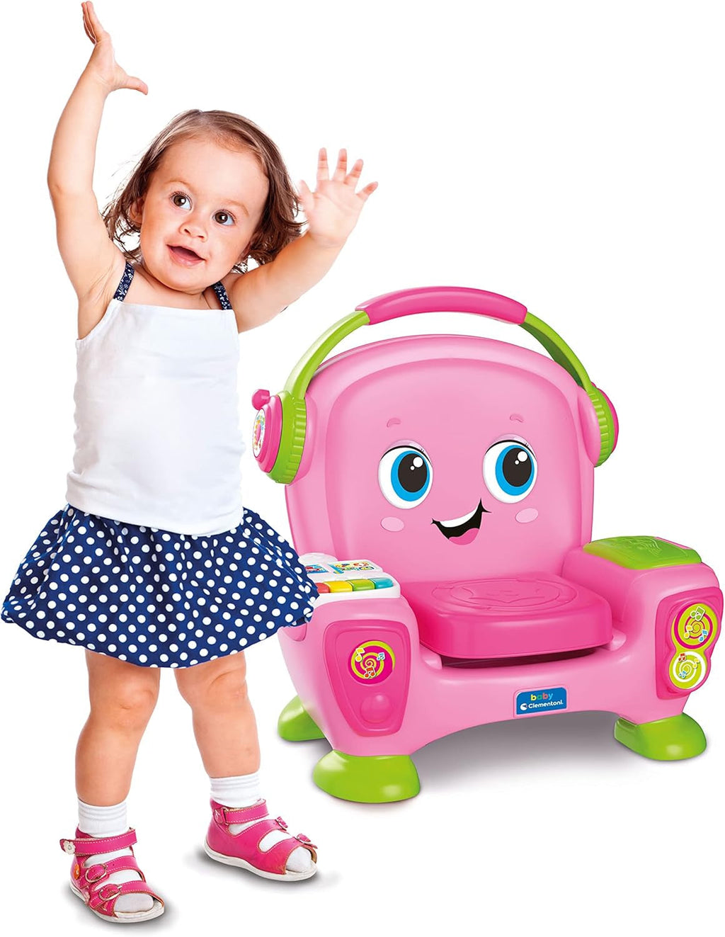 Clementoni 17755 Canta fotoliu cu sunet și dans roz - fotoliu interactiv și multifuncțional pentru copii în italiană, jucărie 1 an - Fabricat în Italia, multicolor Jucarii Bebe Naty Shop