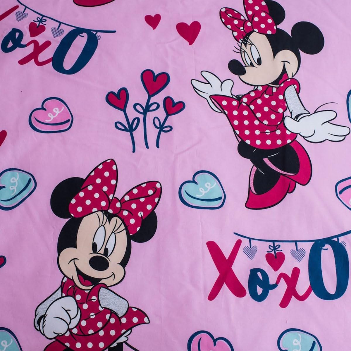 Lenjerie de pat Disney, Minnie Mouse Pink Baby, 100% bumbac cu fermoar Lenjerie de pat - copii Naty Shop