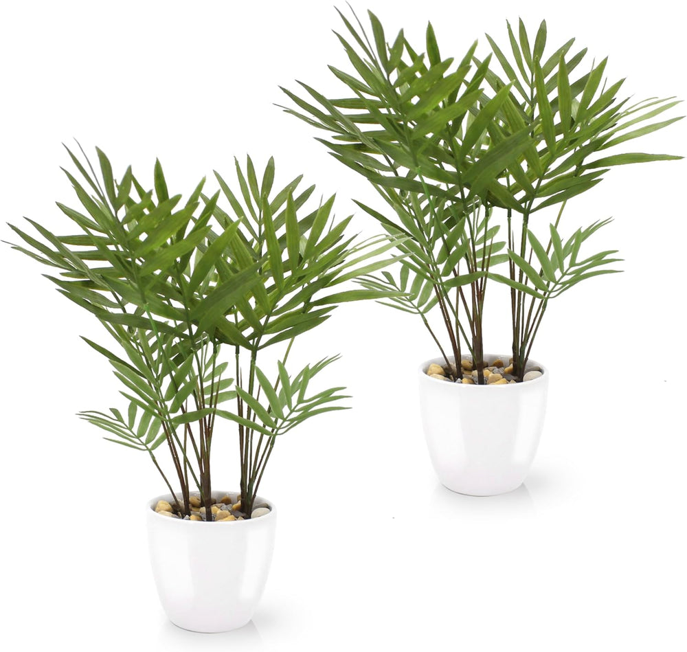 PASCH® 4Er Set Tropische Kunstpflanzen Wie Echt (35Cm) in Weißen Keramiktöpfen: U.A. Monstera Künstlich & Areca Kunstpalme | Künstliche Pflanzen Im Topf | Fake Plant | Kunstblumen Im Topf