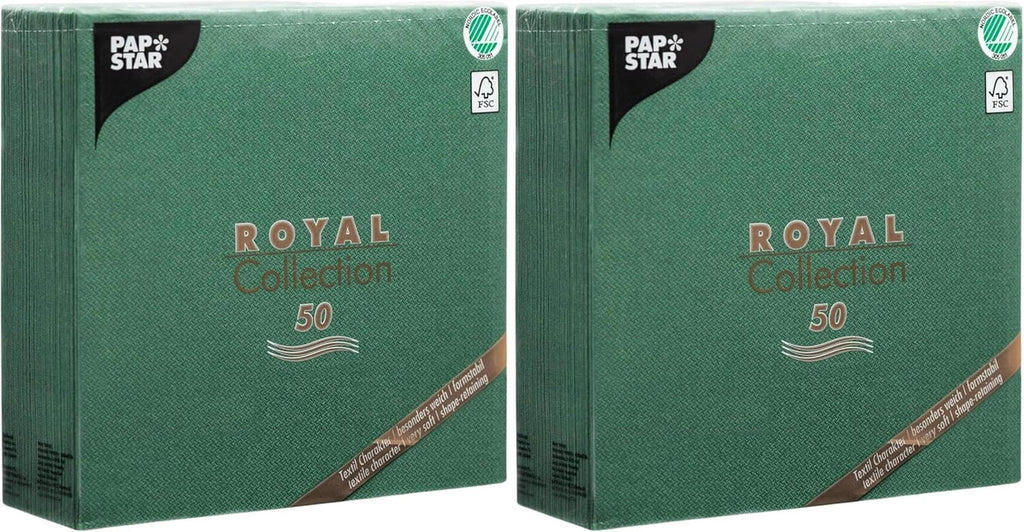 Șervețele Papstar / Șervețele Tissue Negre "Royal Collection" 40 X 40 Cm, 1/4-Fold, ideale pentru catering, gospodărie sau petreceri, #10452, 1 X 50Pack