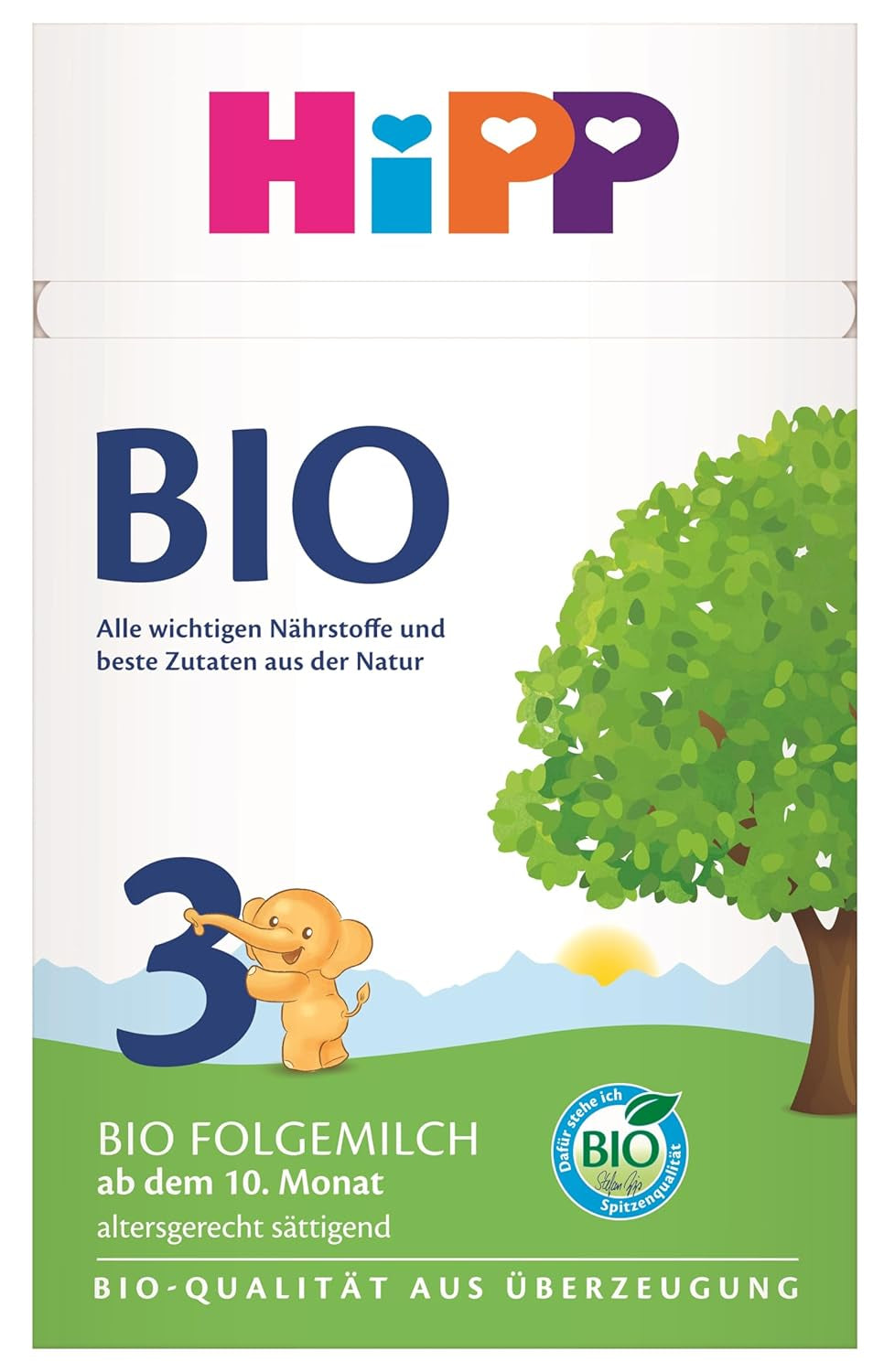 Pokračovací mléko HiPP 3 Bio (4 x 600 g) - po 10 měsících, s Omega-3 (DHA, ALA), vápníkem, vitamínem D, v nejlepší bio kvalitě