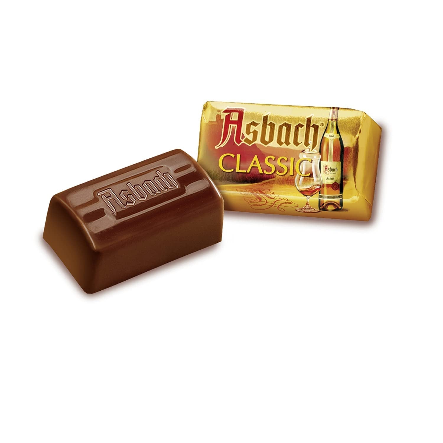 RCP Asbach Praline Mix, cu și fără crustă, umplutură lichidă, alcoolică, cadou minunat, 2 X 125 grame Bomboane de Ciocolata Naty Shop