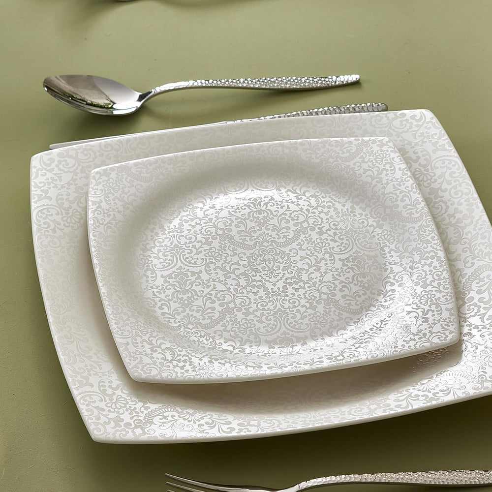 Set de veselă Karaca New Flava din porțelan, format din 24 de piese, pentru 6 persoane, alb, elegant și durabil, se poate spăla în mașina de spălat vase, perfect pentru uz zilnic și ocazii speciale