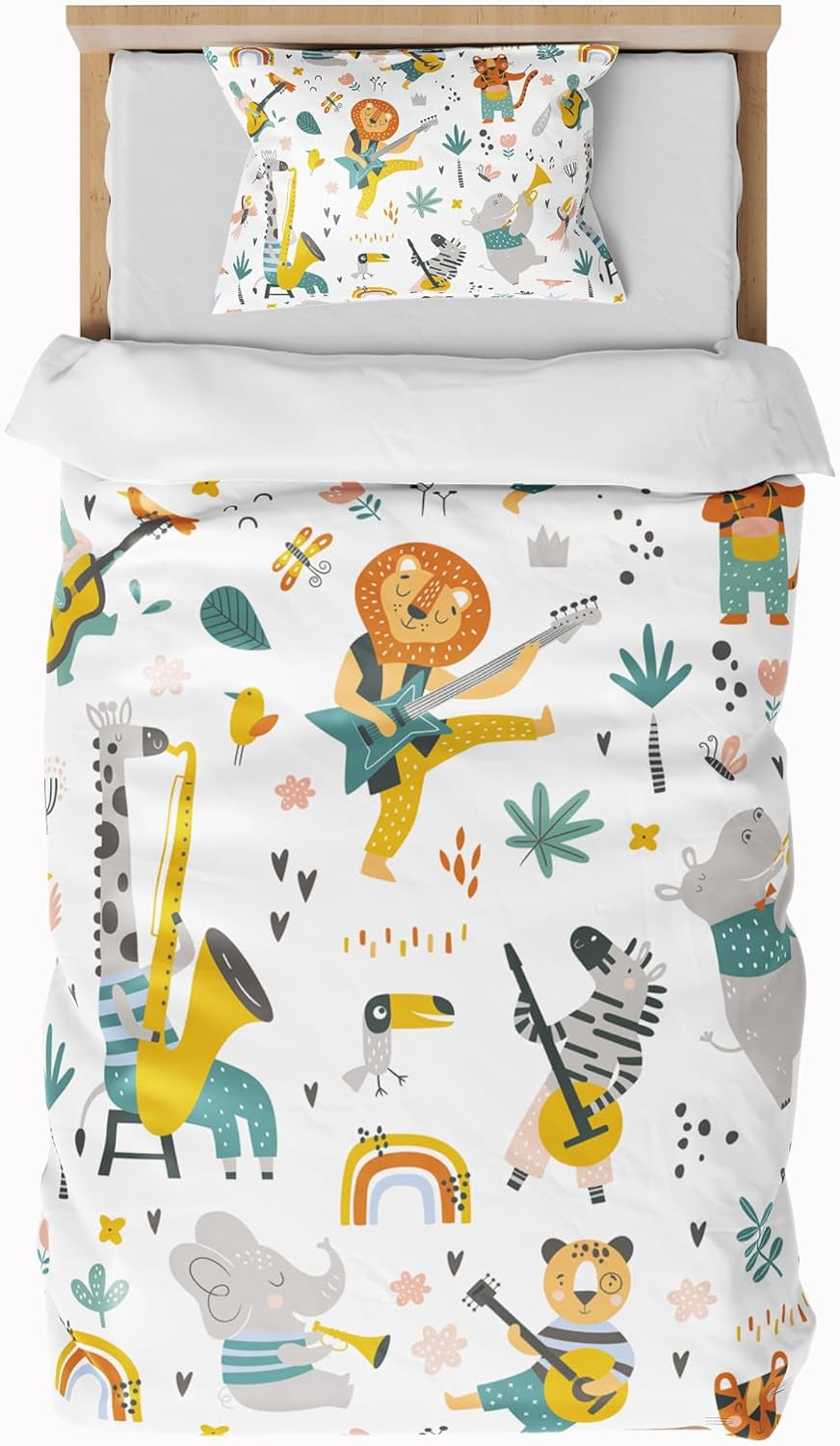 Povlečení pro děti, chlapce, různé modely, se zipem, mikrovlákno polyester Povlečení dětské Naty Shop Animals 100X135 Cm + 40X60 Cm