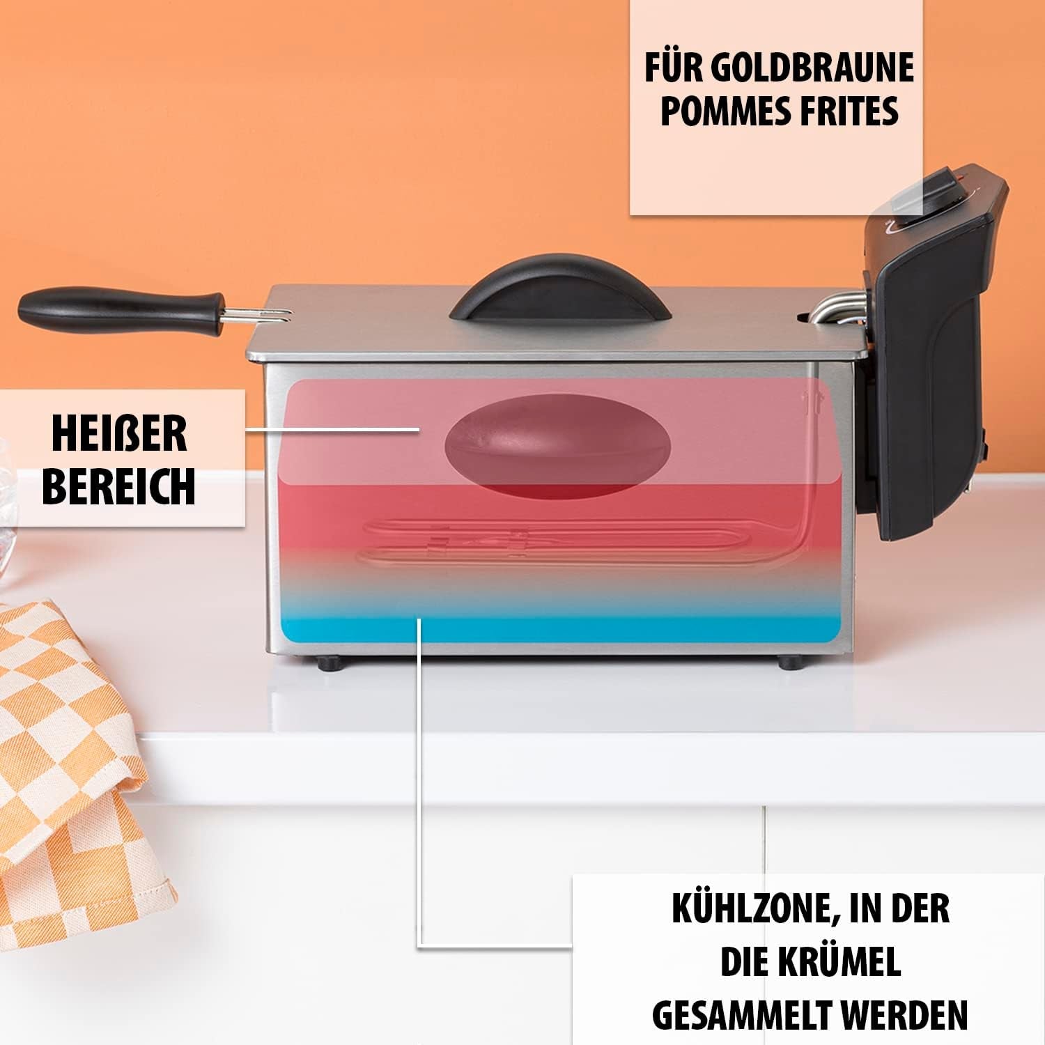 Fritéza na olej Tristar FR-6935, 2000 wattů, 3 litry, termostat, studená zóna, 3-4 osoby, kovové spotřebiče Naty Shop