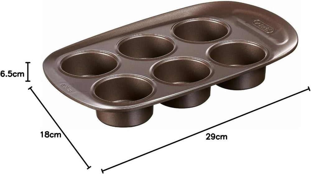 Pyrex BANDEJA 6 MAGDALENAS ASYMETRIA PX Muffinförmchen, Metall, Bunt, 6 Magdalena Formy a plechy na pečení Naty Shop