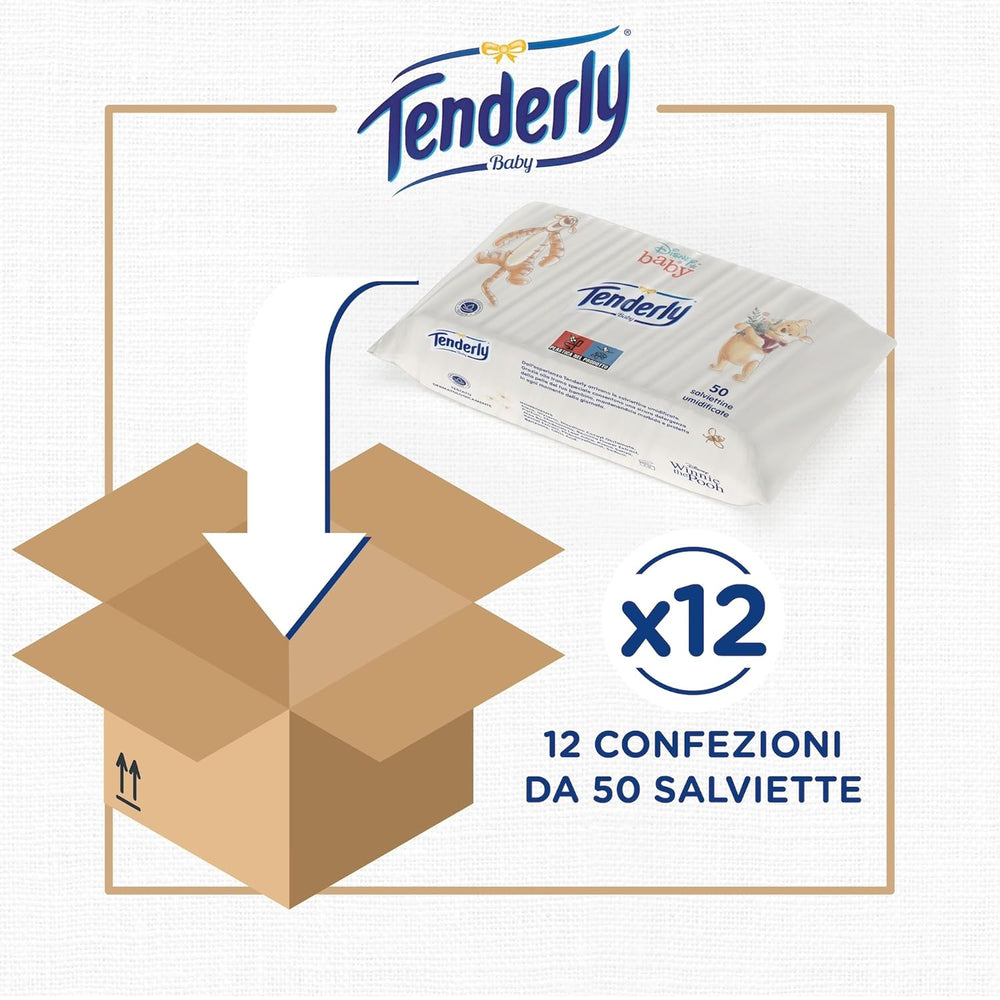 Disney dětské ubrousky, měkké ubrousky, ideální pro každodenní čištění miminka, postavičky Disney, balení 12 kusů, vyrobeno v Itálii, dermatologicky testováno