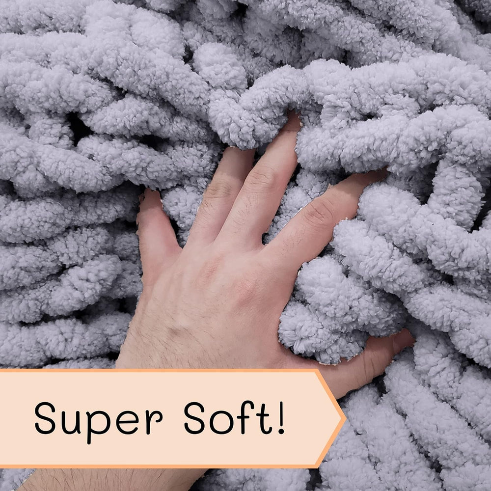 Masivní pletená deka, přehoz, 100% ručně pletená žinylkovou přízí Jumbo (127 X 152,4 cm, šeříkově šedá) Postele a přikrývky Adyrescia