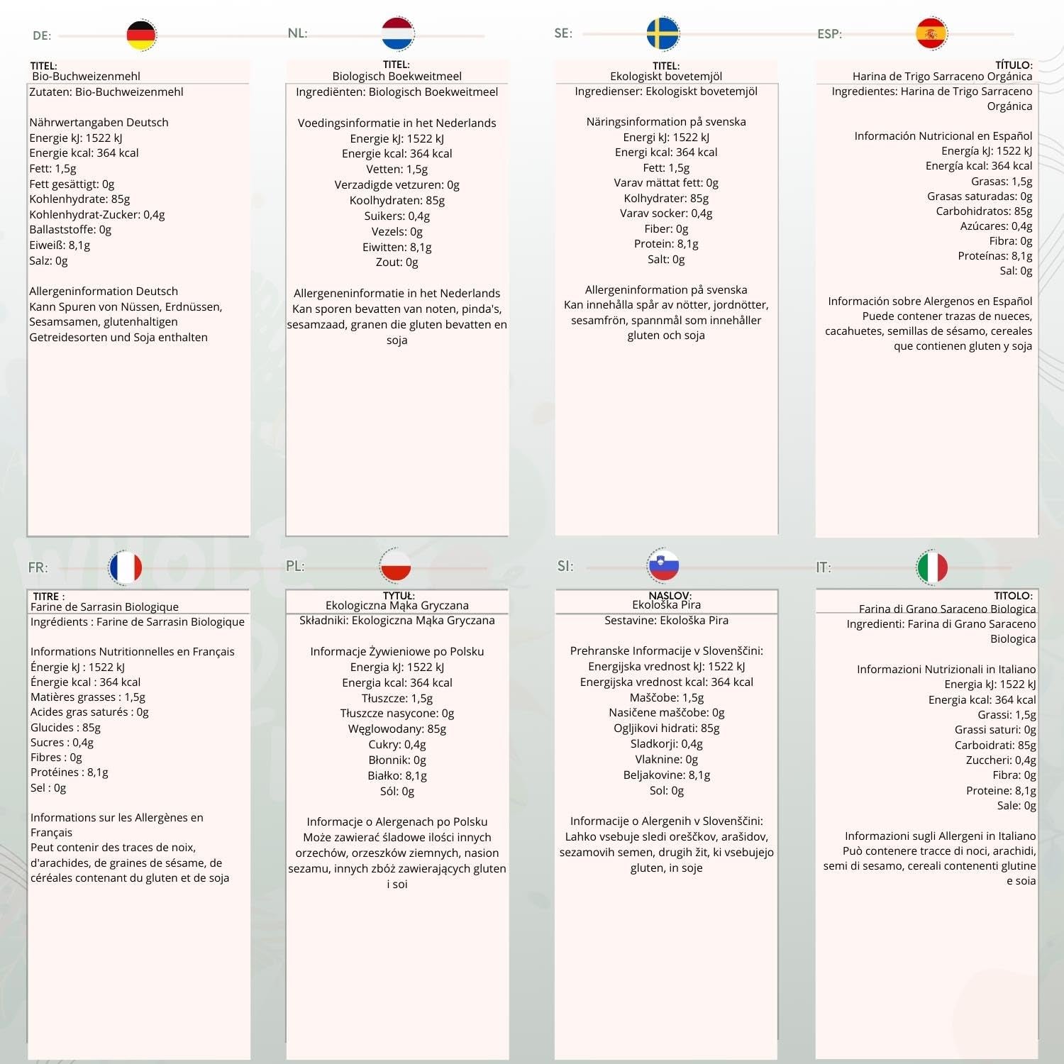 Wholefood Earth bio pohanková mouka 1kg | Krutý | Bez GMO | Vegan | Certifikované organické