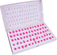 Zábavná písma FF60 – sada razítek na koláčky a sušenky pro design dortů, 66 kusů, kolekce 3, plast