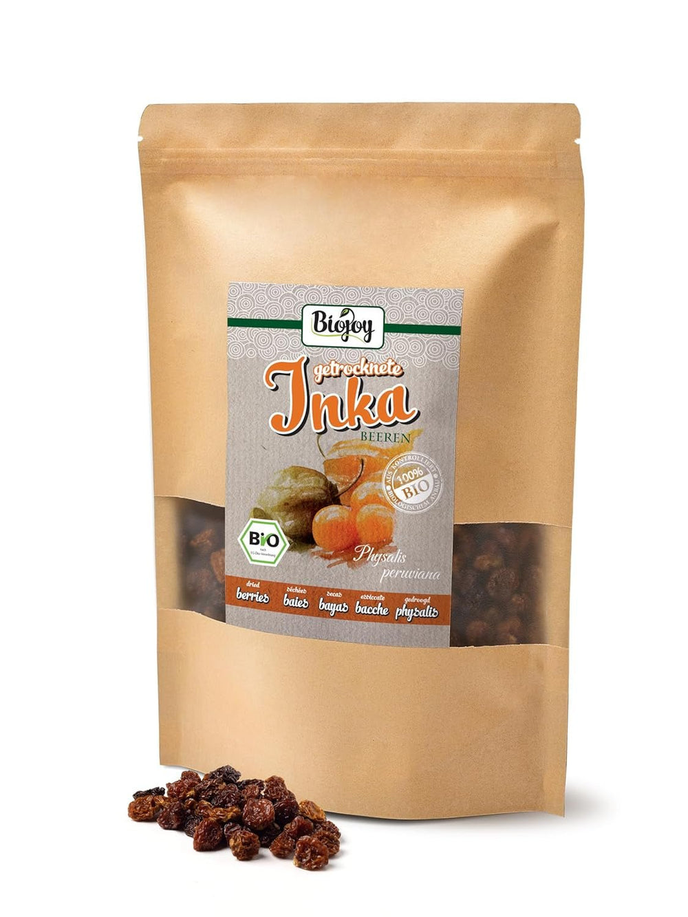 Biojoy BIO-Physalis (1 kg), fructe de pădure Inca uscate și nesulfurate Produse deshidratate Naty Shop