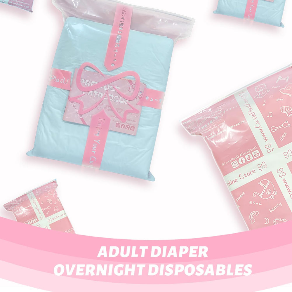 Plenky pro dospělé CutiePlusU, suchý povrch, maximální savost přes noc, jednorázová inkontinenční plenka - modrá, 2 balení (střední 71-96 cm)