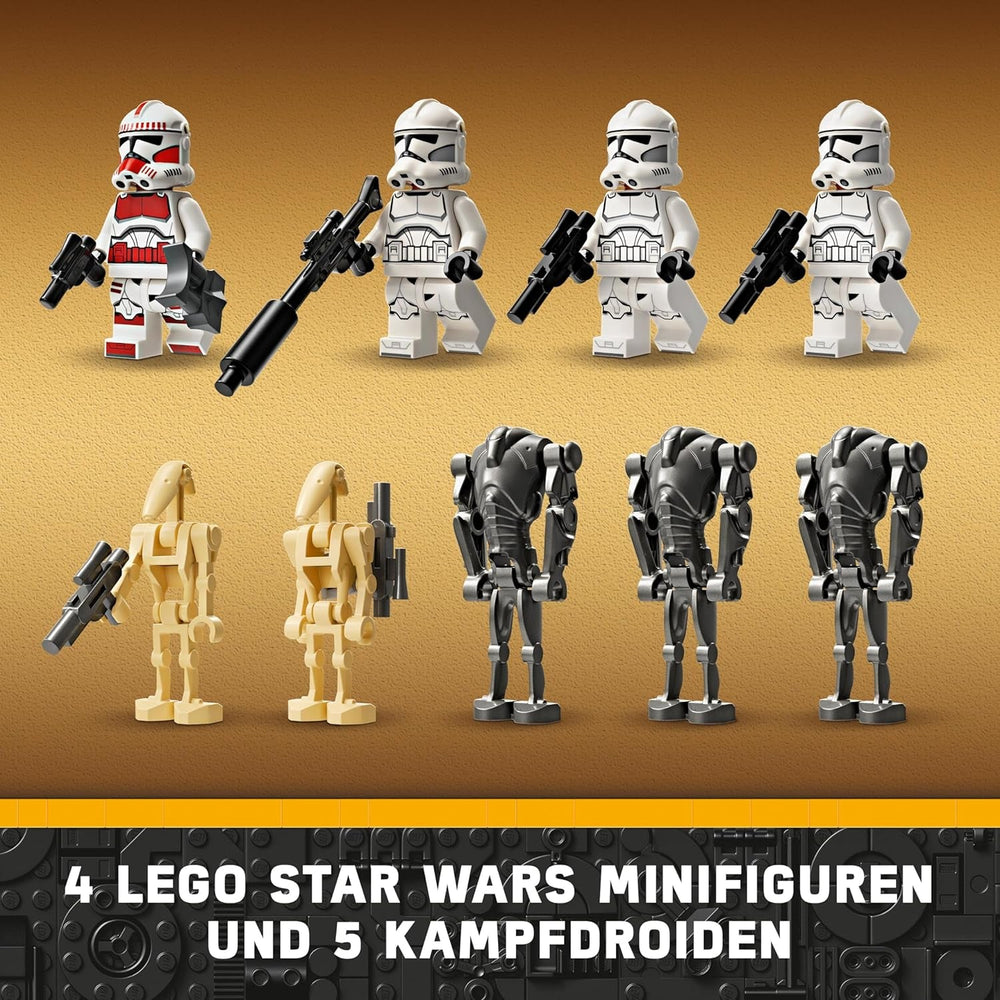 LEGO Star Wars 75372 klonový voják a bitevní balíček bitevního droida, vč. 4 minifigurky, 5 droidů a motorka speeder se střílečkou - Stavebnice pro chlapce a dívky ve věku od 7 let Stavebnice Besuche den LEGO-Store