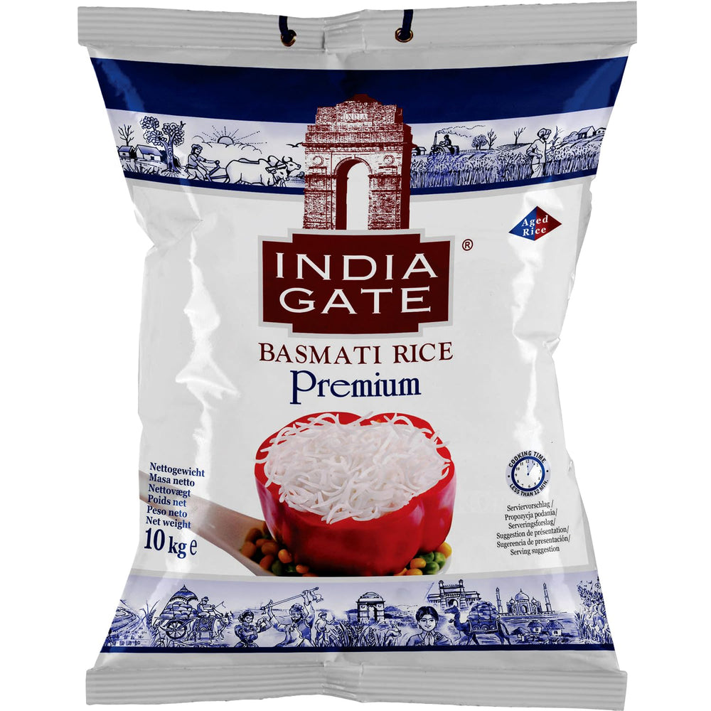 INDIA GATE Premium Basmati rýže – Jemná dlouhozrnná rýže, aromatická, z Indie, jemná dlouhozrnná (1 x 5 kg)