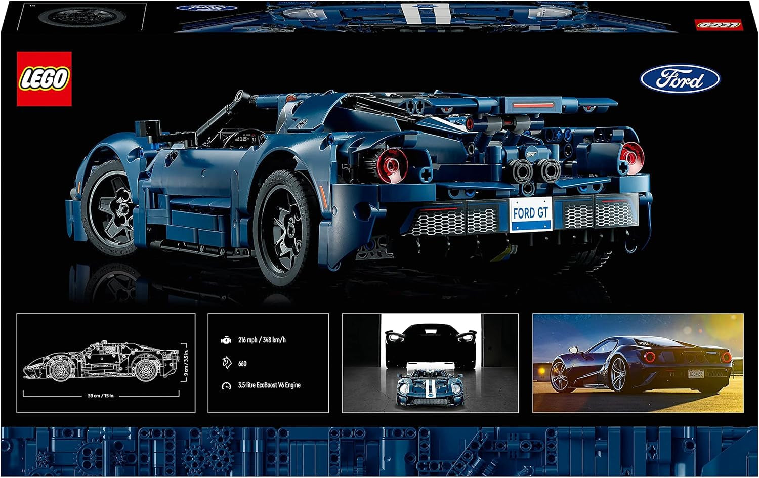 LEGO 42154 Technic Ford GT 2022 Kit model de mașină pentru adulți, Supercar la scara 1:12 cu caracteristici autentice, set avansat pentru colecționari Seturi de constructie Besuche den LEGO-Store