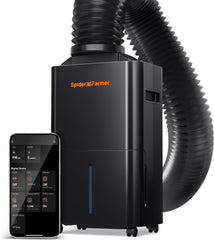 SPIDER FARMER Odvlhčovač, 12L odvlhčovač rostlin s ovládáním vlhkosti, ovládáním aplikací, 24h funkcí časovače pro pěstební stany, elektrický odvlhčovač pro vnitřní zahrady, byty a sklepy