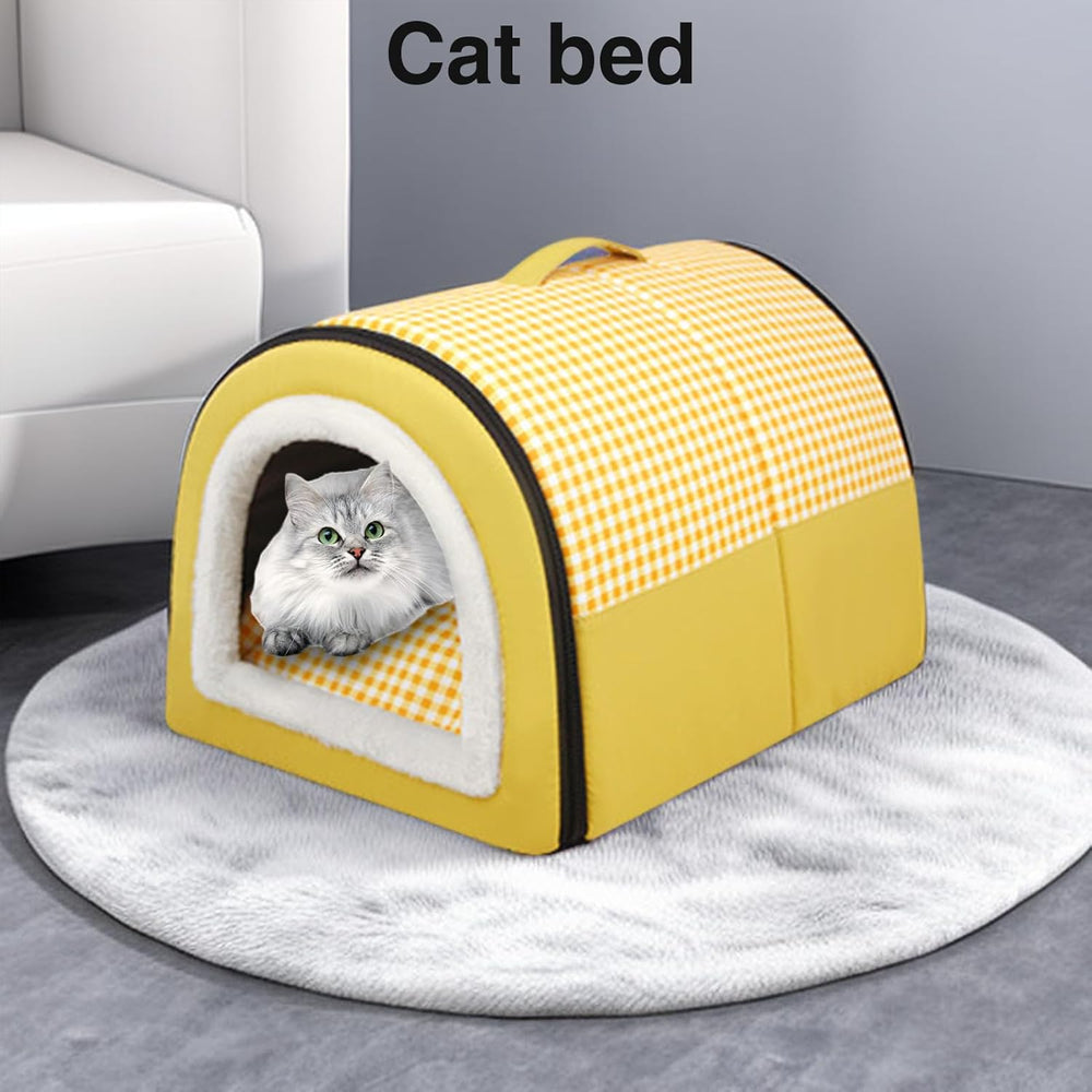 Katzenhöhle | Katzenhaus für Draußen Winterfest | Katzenhöhle Outdoor für Katzen | Katzenbett Höhle Katzenhaus Mit Abnehmbarem Waschbarem Matte | Wasserdichtes Wetterfestes Katzenbett Innen Draußen