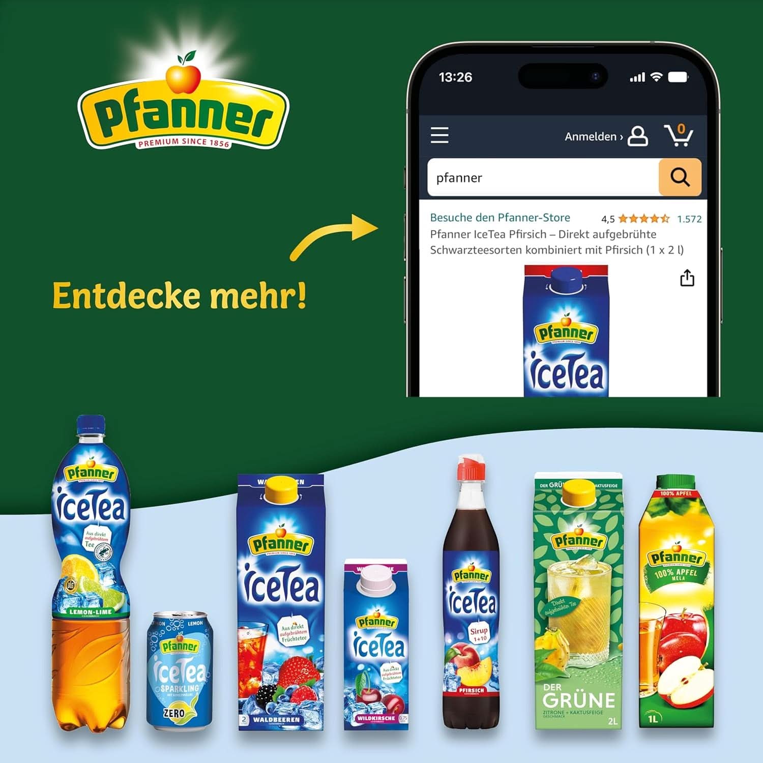 Pfanner Jahodový ovocný nektar (8 X 1 litr) - 30% obsah ovoce - Strawberry Drink Naty Shop