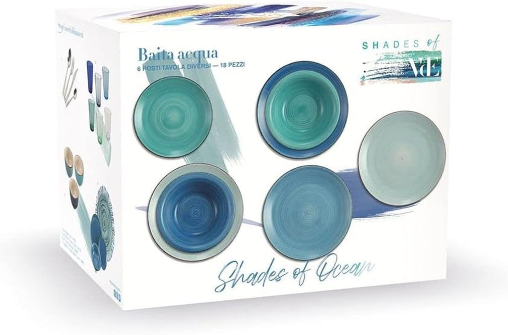 VDE 1996 Baita Acqua Ocean 5907301 Serviciu de masa, 18 bucăți Seturi vesela masa Naty Shop