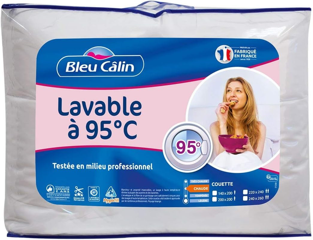 Teplá přikrývka pro 1 osobu, Hygiafill 95° pratelná, odborně testovaná, bílá, 140X200Cm, KBOB40 Přikrývky a přikrývky Naty Shop