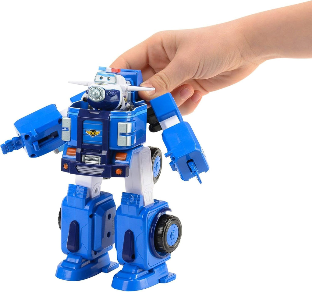 SUPER WINGS - VEHICUL ROBOT CONVERTIBIL "PAUL'S CRUISER" 18 Cm + 1 FIGURĂ 5 Cm - Mașină și avion de jucărie Transform-A-Bots din serialul animat - Jucării pentru copii peste 3 ani Action figures Naty Shop