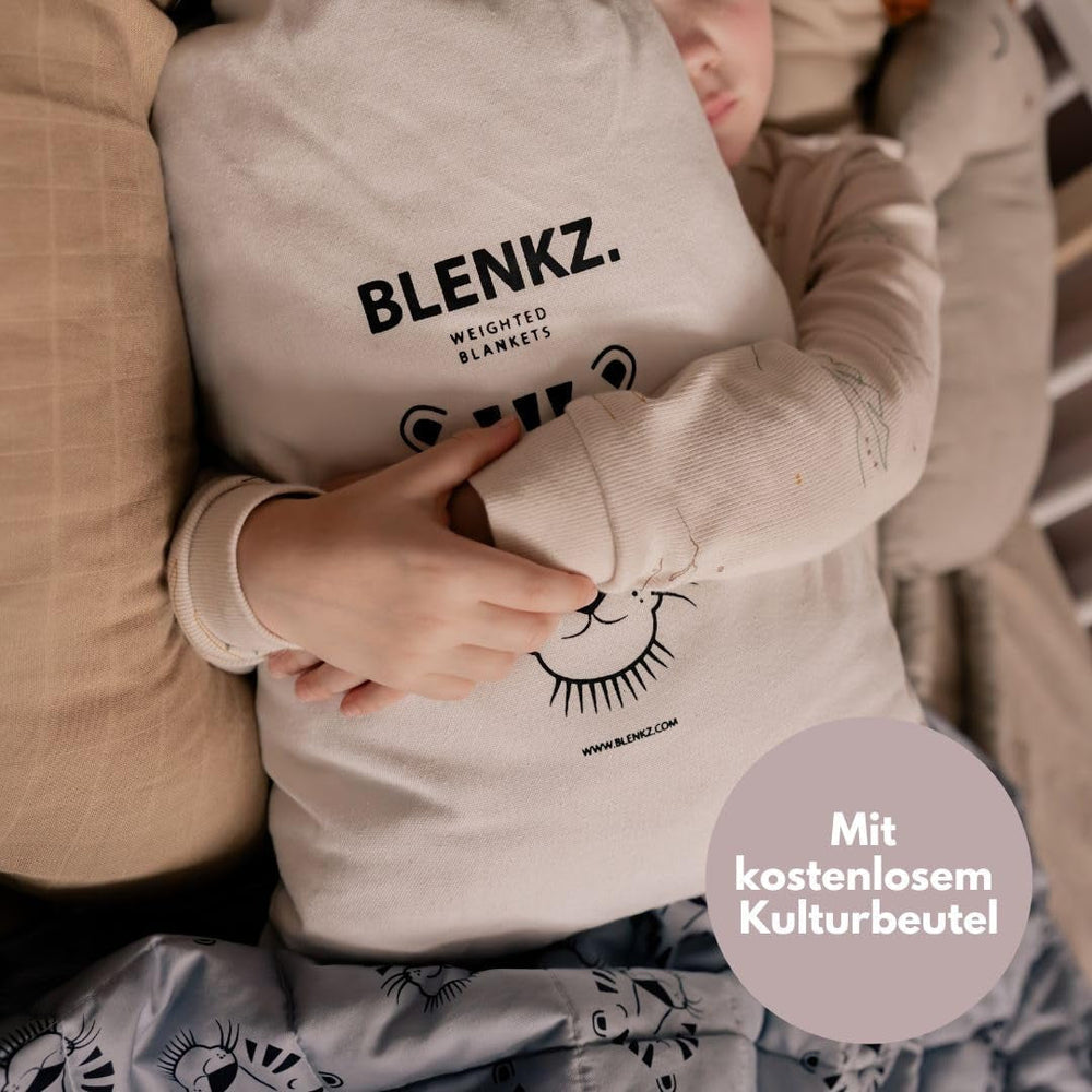 Zatížená dětská deka | 3,5 kg | 100X150cm | Terapeutická deka | Vážené přikrývky | Těžká přikrývka (obličej modrého tygra, 3,5 kg-100X150 cm) Postele a přikrývky BLENKZ.