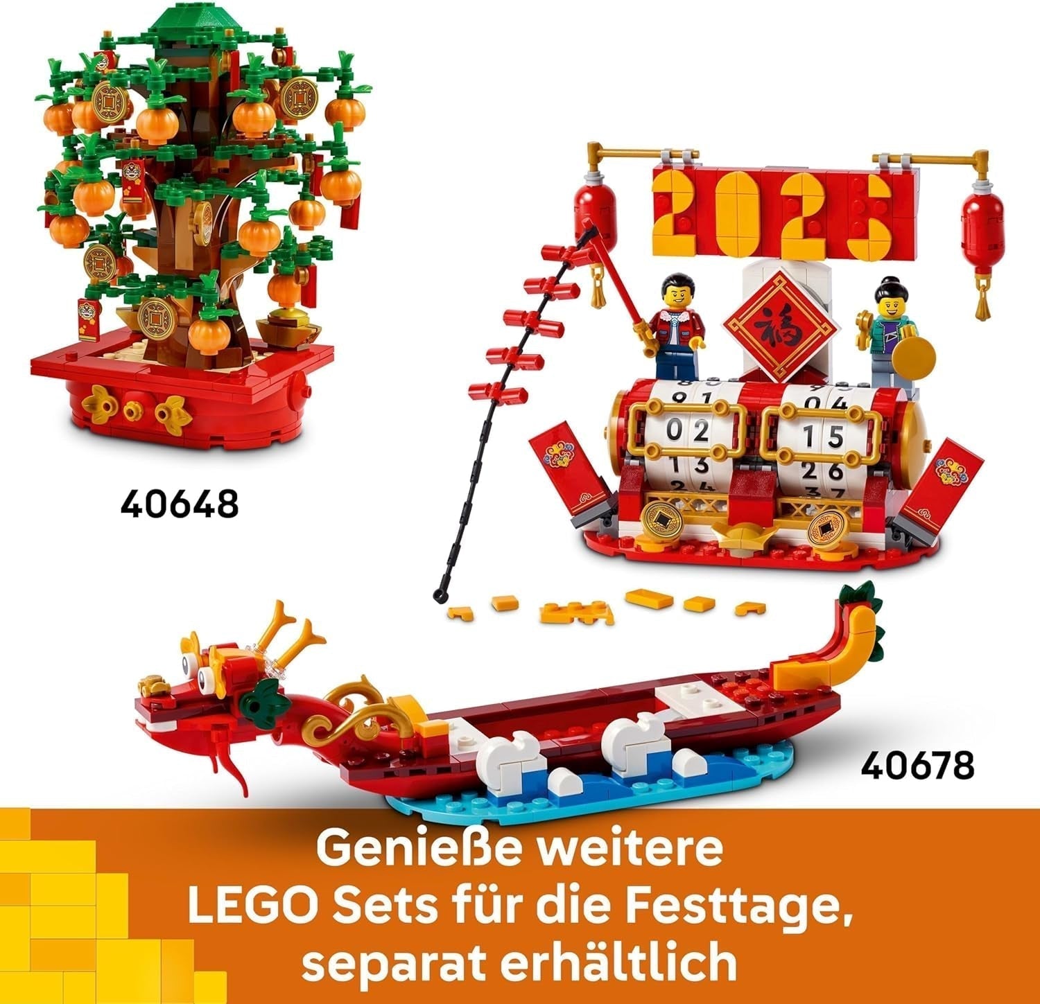 LEGO Hunchback Chestnut, Stavebnice pro 9 let, Lunární novoroční dárek pro chlapce a dívky, Sada na hraní rolí, Slavnostní dekorace, Bytové dekorace, Stolní dekorace 40648 Stavebnice Besuche den LEGO-Store