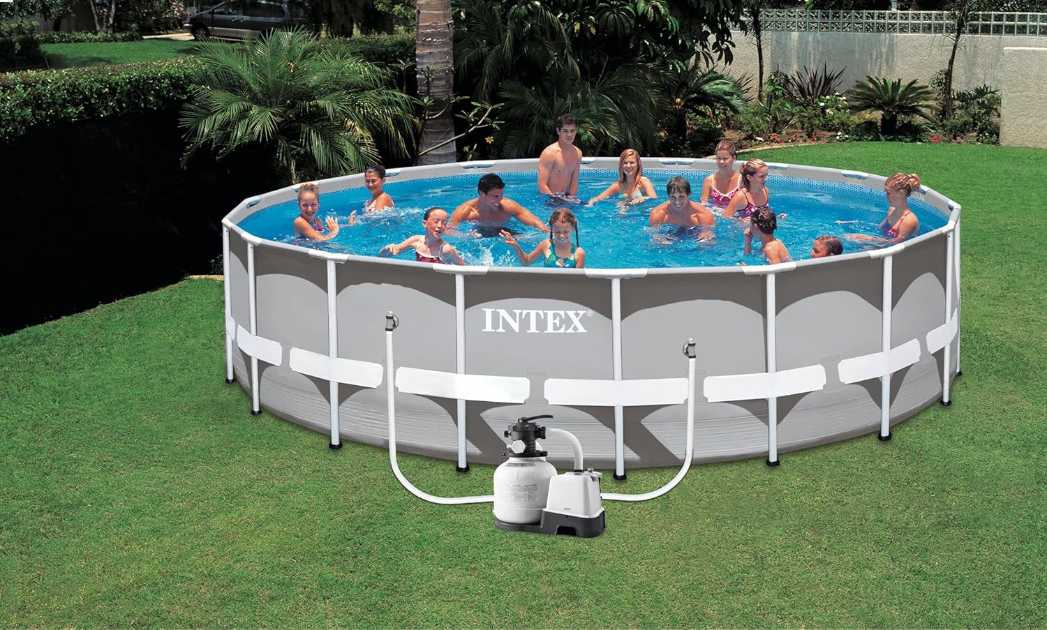 Intex 26676 Krystal Clear Salt Water System Pískové filtrační čerpadlo 7900 l/h Průtok vody 6000 l/h Systémový průtok pro bazény do 32200 l Plast Bílá