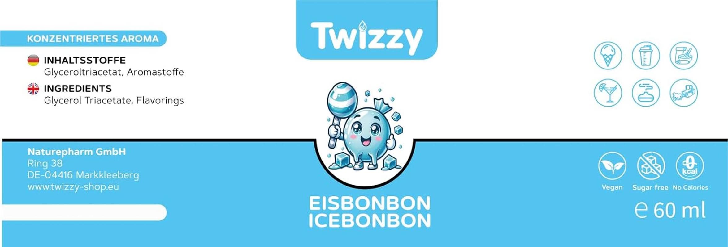 Twizzy Koncentrované Ice Candy Aroma, 60 ml Aromas Naty Shop