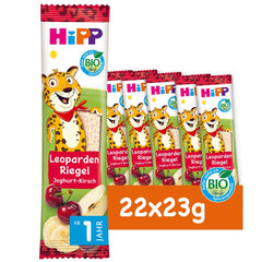 HiPP leopardí tyčinky s jogurtem a třešněmi v banánu (22 x 23g), od 1 roku, slazené pouze ovocem, v nejlepší bio kvalitě