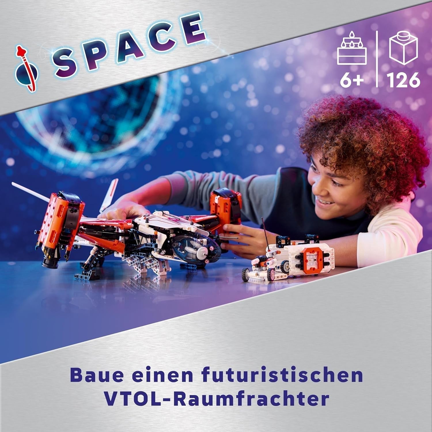 LEGO Technic Vtol Space Transporter LT81, Vesmírná stavebnice, Vesmírná hračka, Vesmírná loď, Hrací sada Mini Rover, Dárek pro chlapce a dívky starší 10 let 42181 Stavebnice Besuche den LEGO-Store