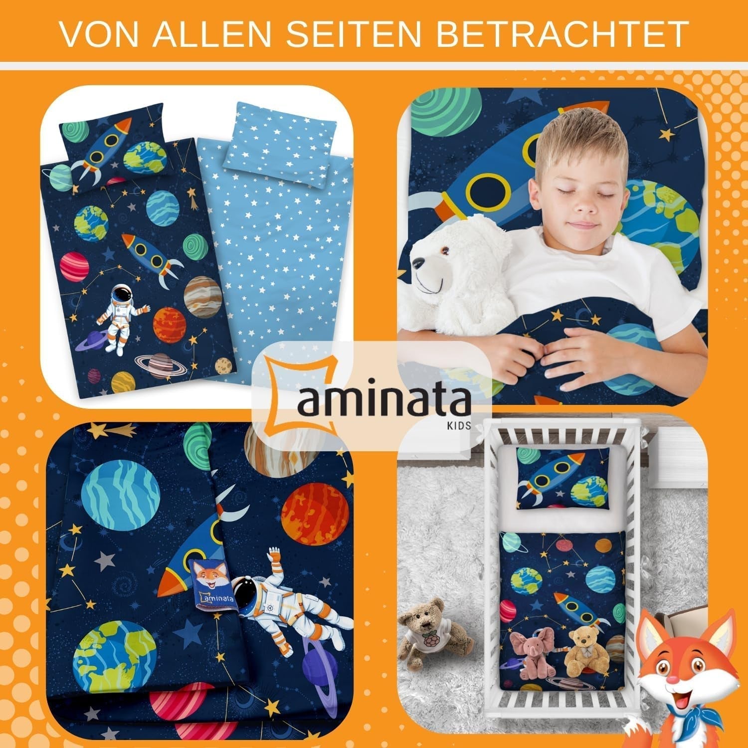 Dětské povlečení Aminata Kids, vnější prostor, bavlna Povlečení - dětské Naty Shop