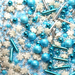 Streusel Glück, Mix Sprinkles Snowflakes, Modrá Bílá, 90 gramů Sprinkles Naty Shop