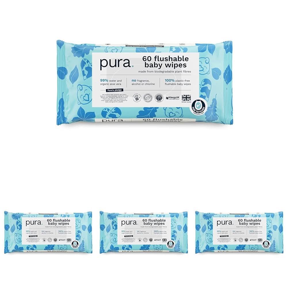 Ekologické dětské ubrousky 99% voda bez plastu Biologicky odbouratelné vlhčené ubrousky pro citlivý ekzém pro novorozence Naty Shop 4 x 70 jednorázových ubrousků