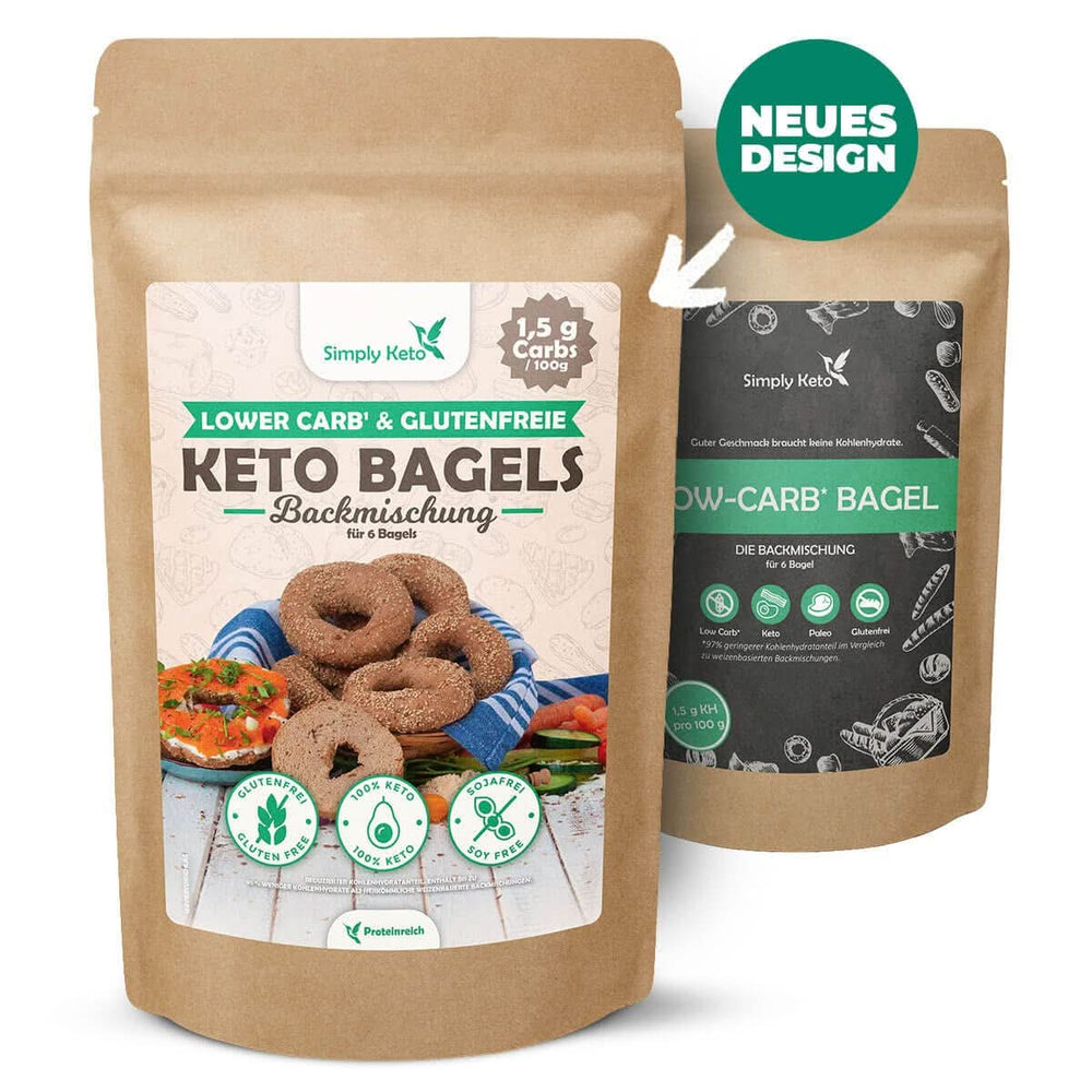 Simply Keto Lower Carb* Směs na pečení bagelů pro nižší sacharidy* a ketogenní dietu – bez laktózy a lepku – 335 gramů Naty Shop Kitchen