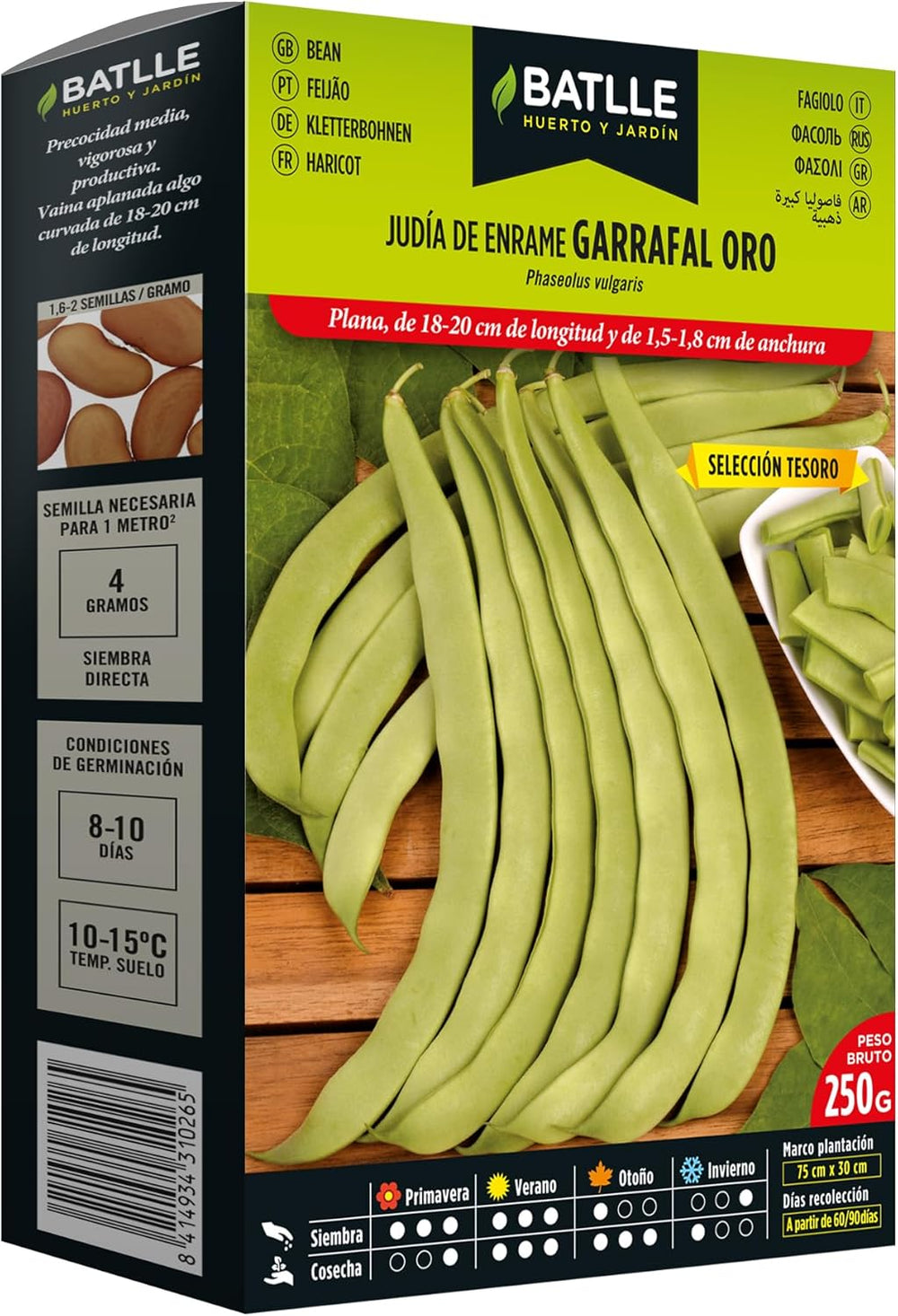 Batlle Gemüsesamen - Stangenbohne Garrofo (100G) Bohnenkerne