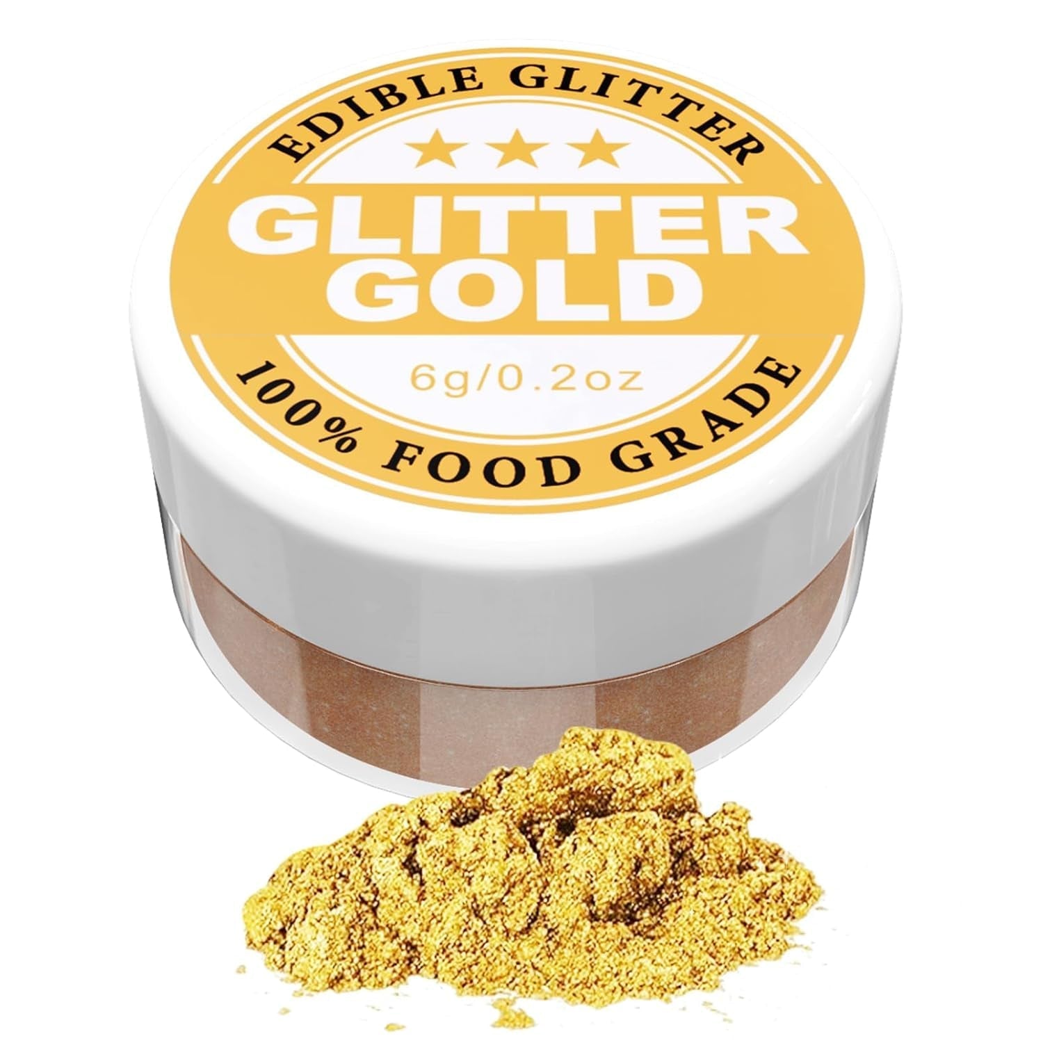 Sclipici comestibil - 6G colorant alimentar pudră pentru ciocolată, căpșuni, brioșe, prăjituri, fondant (auriu)