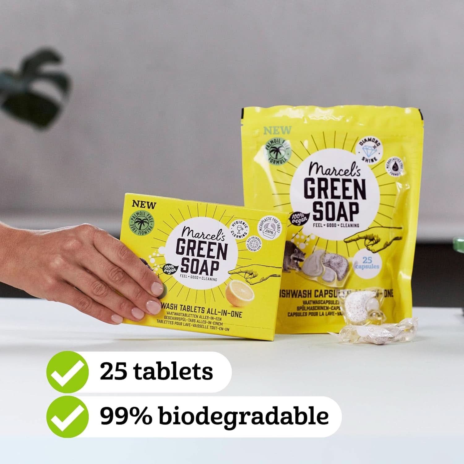 Marcel'S Green Soap Dishwasher Tabs All-In-One - Grapefruit & Lime - 25 bucăți Detergenti Bucatarie Naty Shop