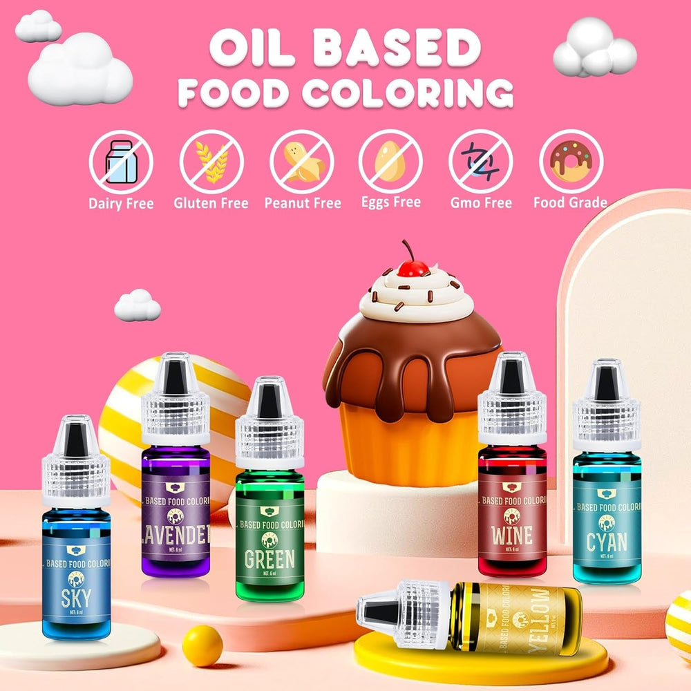 Colorant alimentar liposolubil pentru ciocolată - 88 ml colorant alimentar pe bază de ulei pentru fondant, copt, prăjituri, fursecuri - Colorant alimentar lichid fără aromă pentru unt de cacao, prăjituri, cremă de unt (alb)