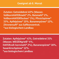 FRECHE FREUNDE Bio Mix ve vícebalném lisovatelném sáčku - ovoce + cereálie, Ovocné pyré s cereáliemi v lisovatelném sáčku pro miminka od 6 měsíců, veganské, balení 3, 3 x (4 x 100 g)