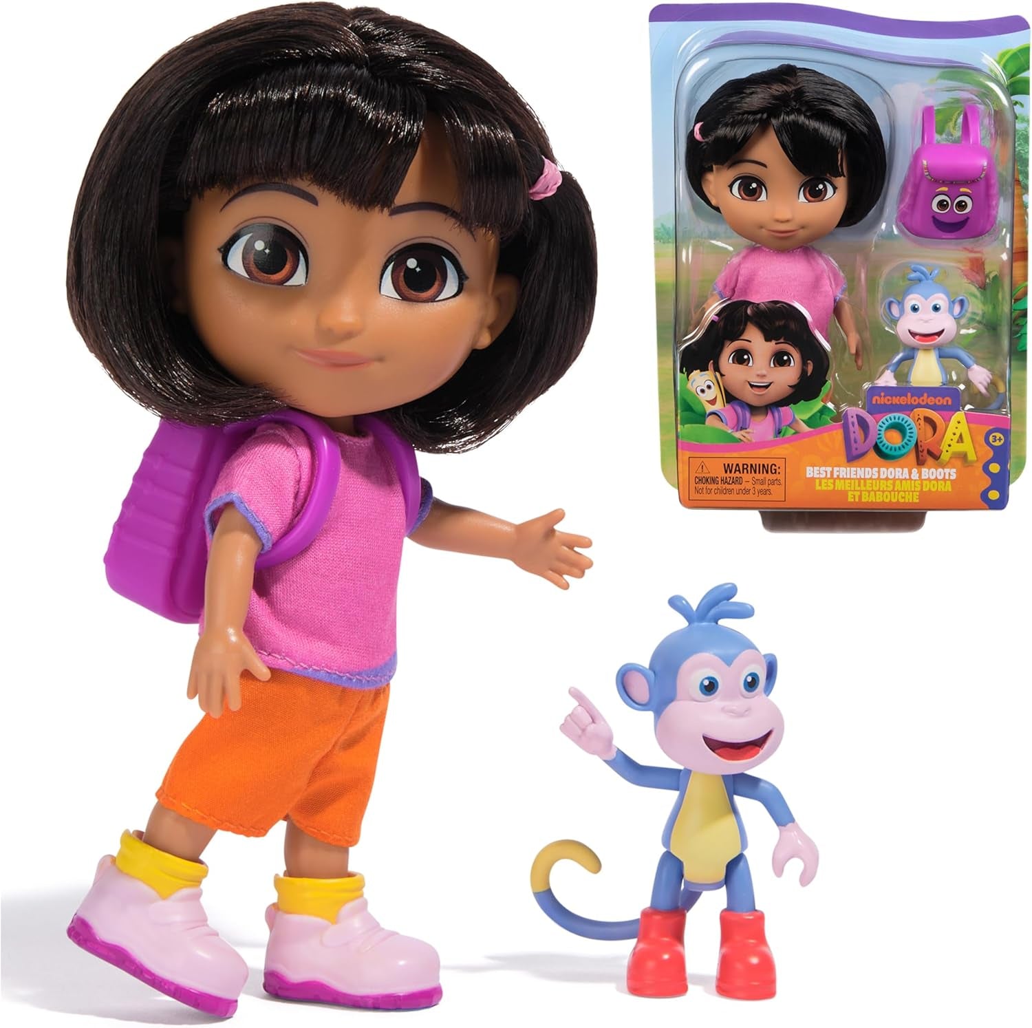 Dora - Beste Freundin Puppe - Größe 22 cm, mit kämmbarem Haar, Rucksack und AFFE Boots, bekannt aus der beliebten TV-Serie, für Kinder ab 3 Jahren