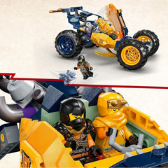 LEGO NINJAGO Arin's Ninja terénní bugina, Ninja hračka s autem, drakem a 4 minifigurkami, dobrodružná sada buggy pro děti, dárek k narozeninám pro chlapce a dívky 7 let 71811 Stavebnice Beuche den LEGO-Store