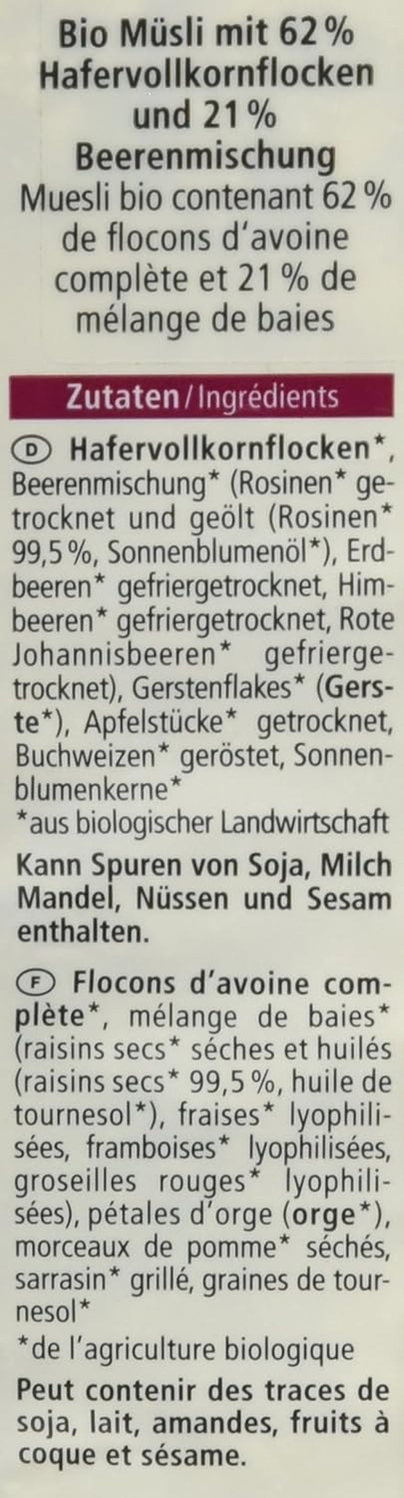 Bio müsli s lesním ovocem, 750g