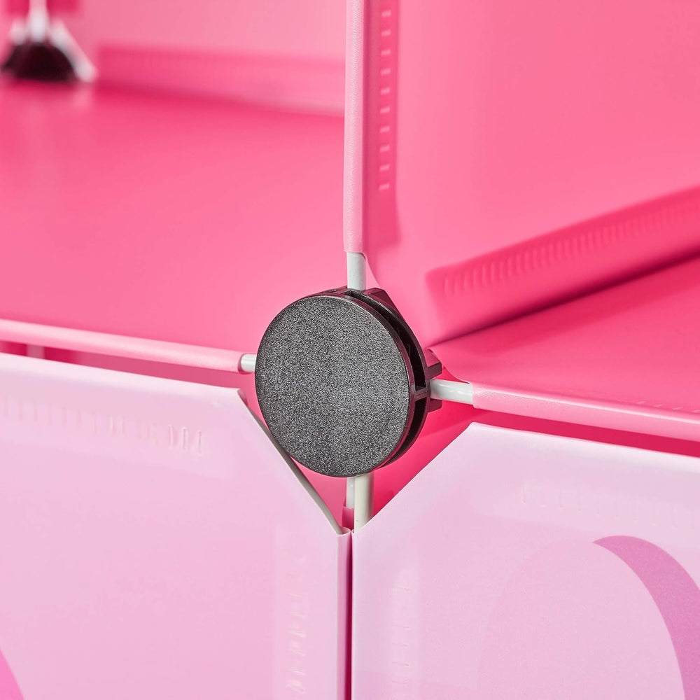 Polička do dětského pokoje Relaxdays, zámek princezny, plast, DIY skříňka s dvířky, HBT: 128 X 110 X 37 Cm, růžová Naty Shop Dollhouses